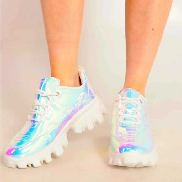 iHeartRaves Dreamy Baby Holographic Sneakers - Picture 1 of 11